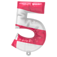 Balloon 5 Number Pink png