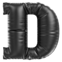 ballon Police de caractère ré noir 3d le rendu png