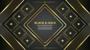background black and gold square frame collage awarding nomination luxury website template vector