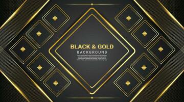 background black and gold square frame collage awarding nomination luxury website template vector