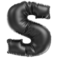 ballong font s svart 3d tolkning png