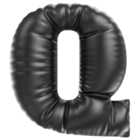 Balloon Font Q Black 3D Rendering png