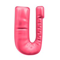 U Font Green Balloon 3D Render png