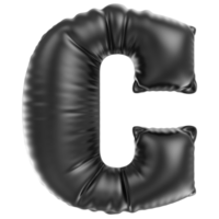 ballong font c svart 3d tolkning png