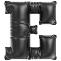 Balloon Font E Black 3D Rendering png