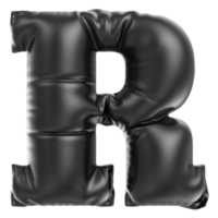 Ballon Schriftart r schwarz 3d Rendern png