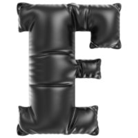 Balloon Font F Black 3D Rendering png