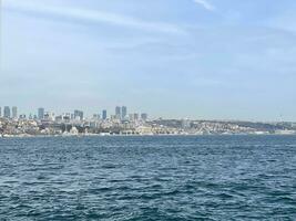 View of the European part of Istanbul across the Bosphorus photo