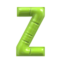 Font Z Green 3D Render png