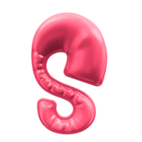 S Font Green Balloon 3D Render png