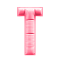 T Font Pink 3D Render png