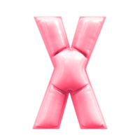 X fuente rosado 3d hacer png