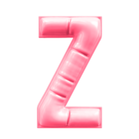 z font rosa 3d rendere png