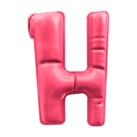 H Font Green Balloon 3D Render png