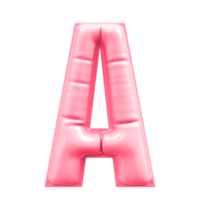 A Font Pink 3D Render png