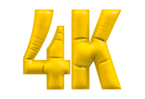 Balloon 4K Number Gold Follow 3D png