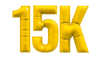 Ballon 15k Nummer Gold Folgen 3d png