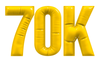 Ballon 70k Nummer Gold Folgen 3d png