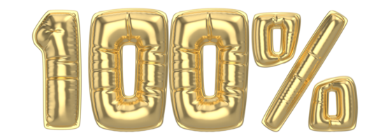 100 procent guld 3d siffra png