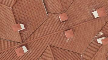 aerial top view of the roof of a residential building in the city video