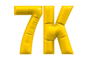 Ballon 7k Nummer Gold Folgen 3d png