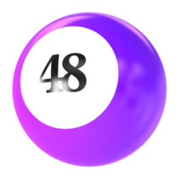 number ball 3d render png