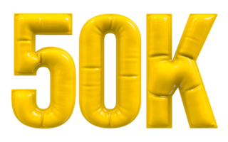 Balloon 50K Number Gold Follow 3D png