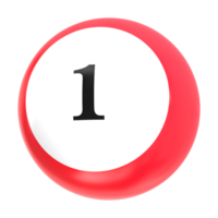 number ball 3d render png