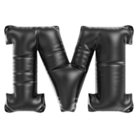 Balloon Font M Black 3D Rendering png