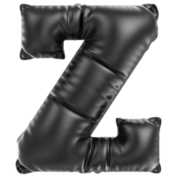 ballong font z svart 3d tolkning png