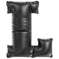 ballong font l svart 3d tolkning png