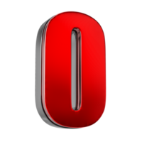 0 aantal rood 3d png