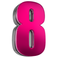 the number eight in pink on a transparent background png