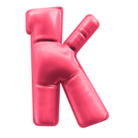 K Font Green Balloon 3D Render png