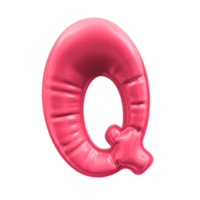 Q Font Green Balloon 3D Render png