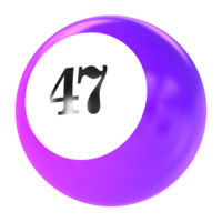 number ball 3d render png