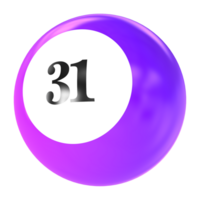 number ball 3d render png