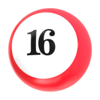 number ball 3d render png