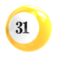 number ball 3d render png