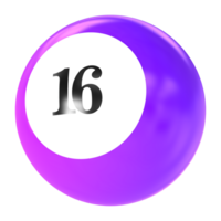 number ball 3d render png