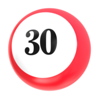 number ball 3d render png