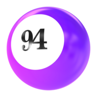 number ball 3d render png