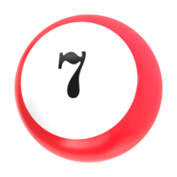 number ball 3d render png
