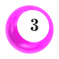 number ball 3d render png