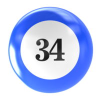 number ball 3d render png