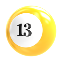 number ball 3d render png