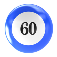 number ball 3d render png