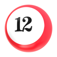 number ball 3d render png