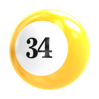 number ball 3d render png