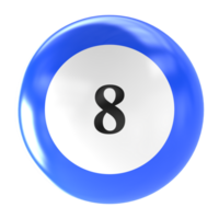 number ball 3d render png